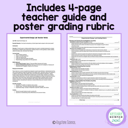 Paper Towel Experimental Design Inquiry Science Lab Scientific Method NGSS