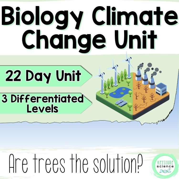 NGSS Biology Climate Change Unit Human Impacts Photosynthesis Carbon Cycle
