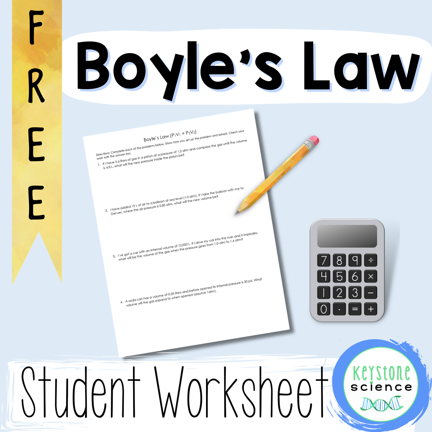 FREE Boyle's Law Worksheet with Answer Key