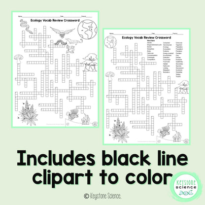 Ecology Vocabulary Review Crossword Puzzle