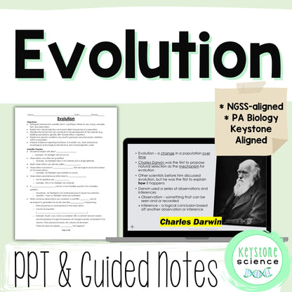 Evolution PowerPoint and Notes Biology Keystone Aligned