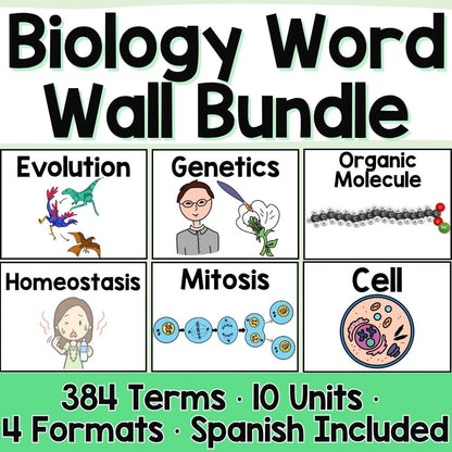 Biology Word Wall BUNDLE Prefixes, Suffixes Cells, Genetics, Evolution, Ecology