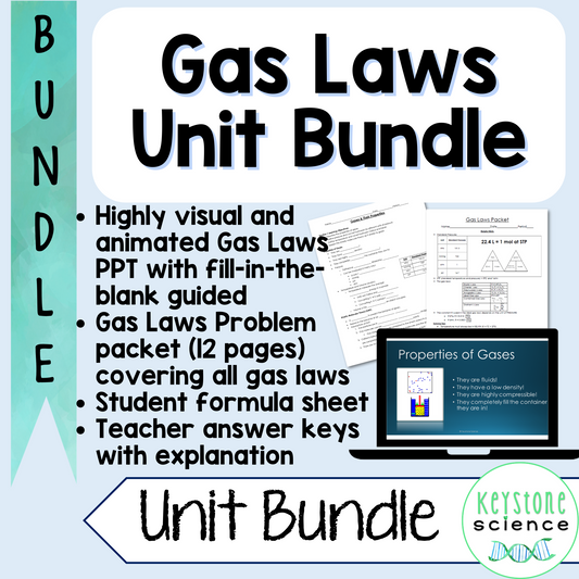 Chemistry Gas Laws Unit Bundle with PPT, guided notes, and practice problems