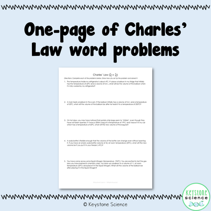 Charles' Law Problems with Answer Key Chemistry Gas Laws