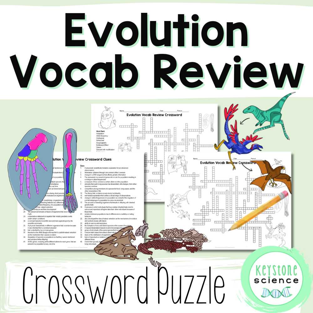 Evolution Vocabulary Review Crossword Puzzle | Natural Selection & Bio ...