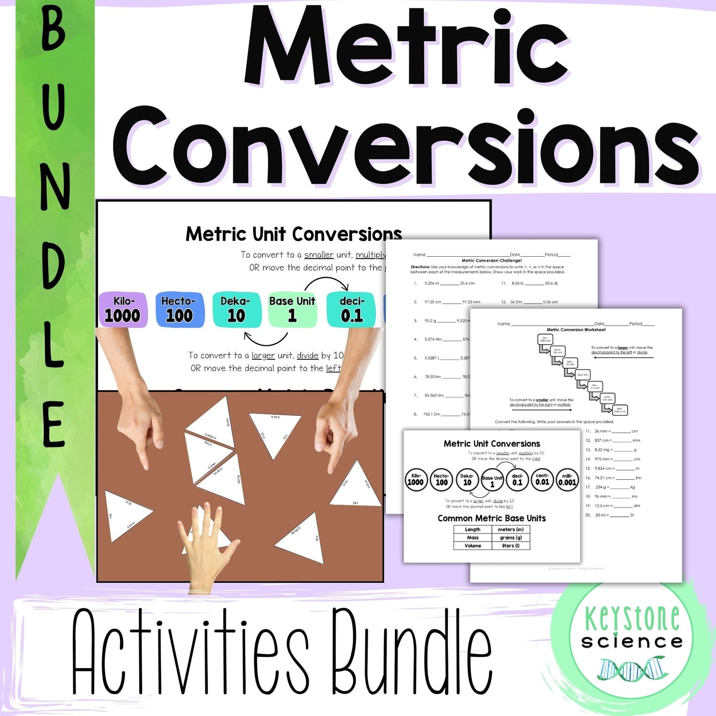 Metric Conversion Practice Activity Tarsia Puzzle Poster Reference Cards Bundle