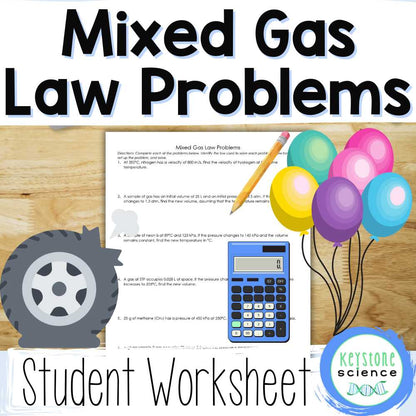 Mixed Gas Laws Problem Worksheet Chemistry