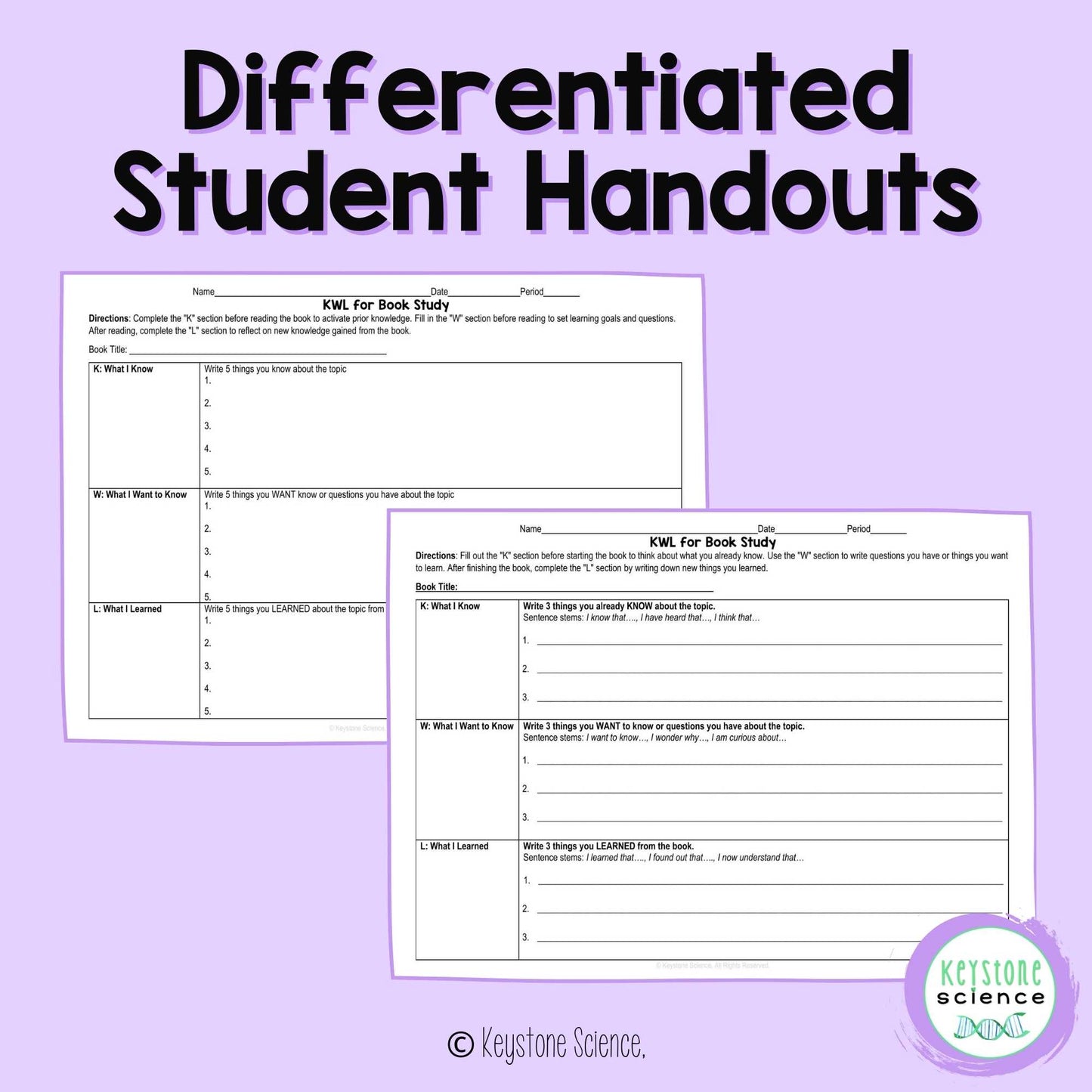 Non-Fiction Science Book Study Supplement Differentiated Unit Plan