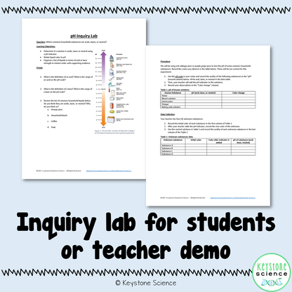 pH of Household Substances Inquiry Chemistry Lab