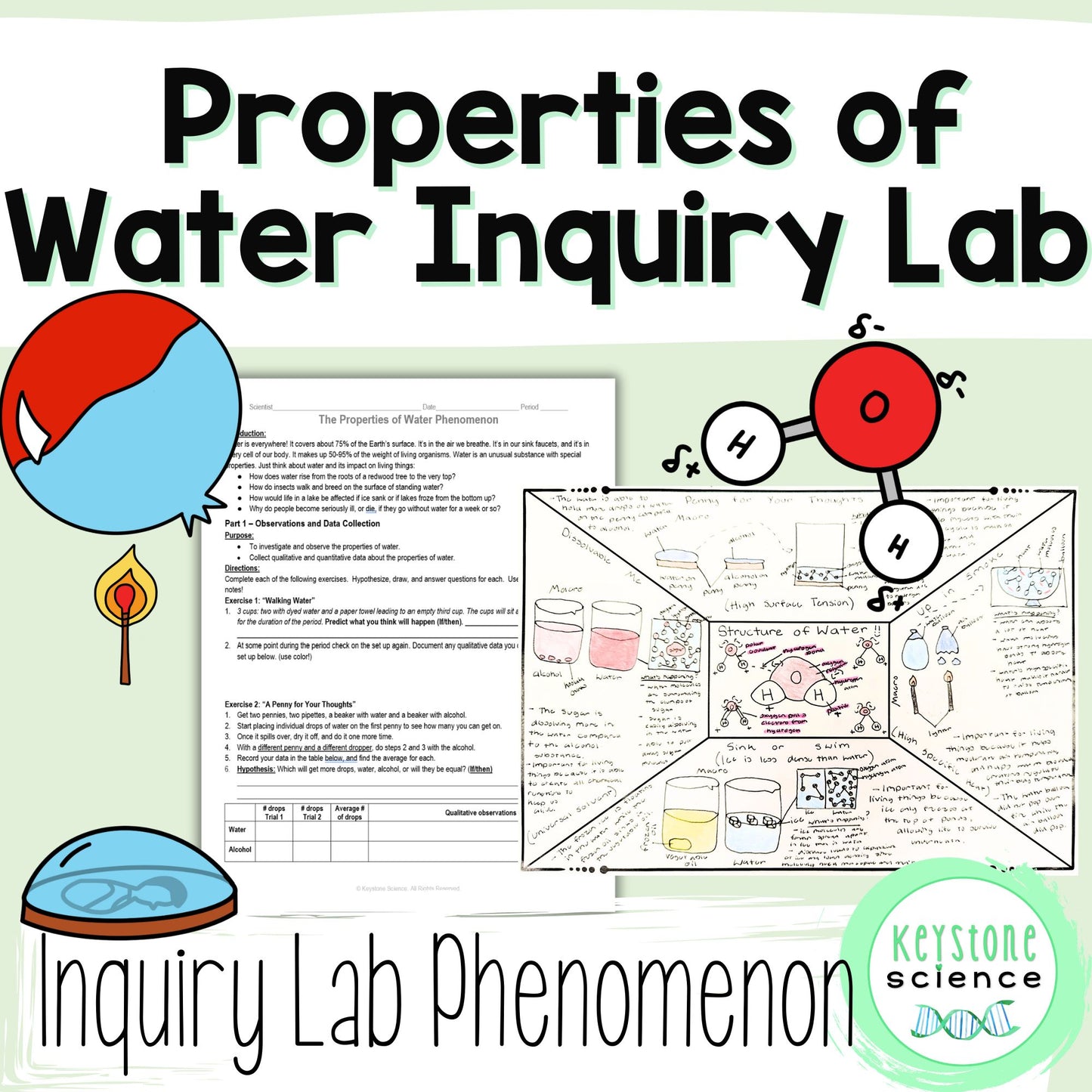 Properties of Water Inquiry Lab Stations Differentiated Inquiry-Based NGSS