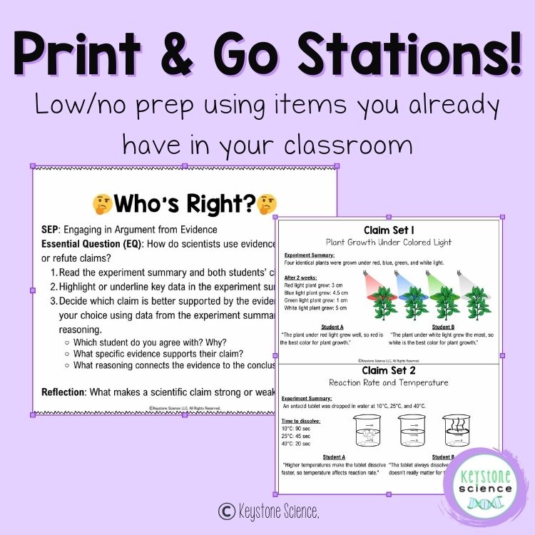Science & Engineering Practices NGSS Introduction Stations