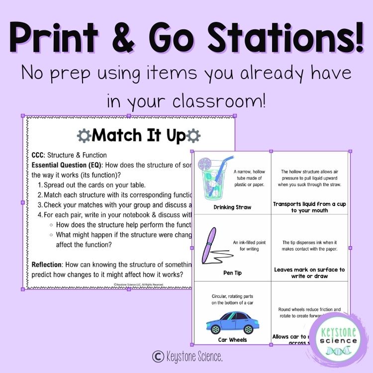 NGSS Structure & Function Station Crosscutting Concepts Activity High School