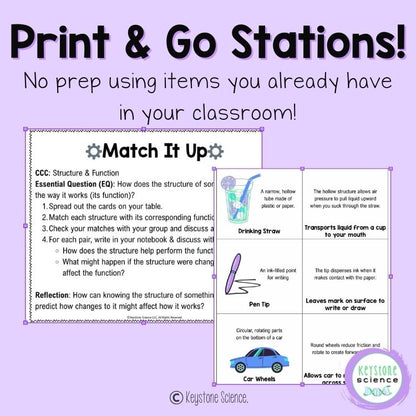 NGSS Structure & Function Station Crosscutting Concepts Activity High School