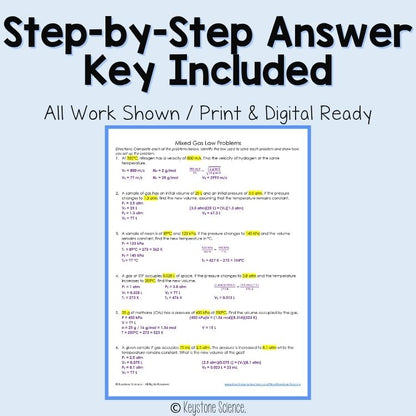 Mixed Gas Laws Problem Worksheet Chemistry