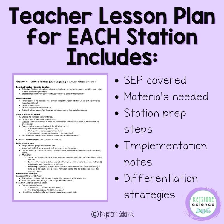 Science & Engineering Practices NGSS Introduction Stations