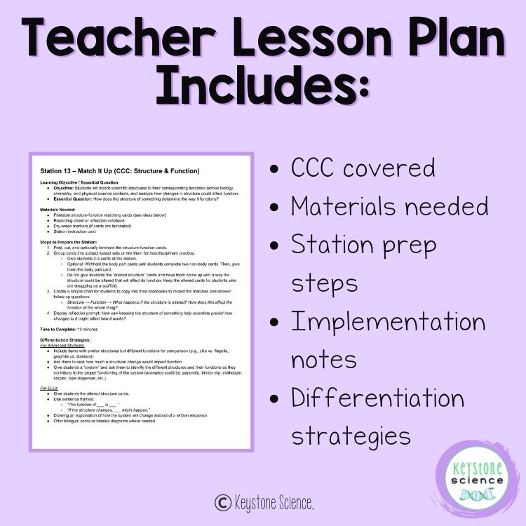 NGSS Structure & Function Station Crosscutting Concepts Activity High School