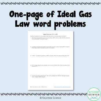 Ideal Gas Law Worksheet and Answer Key Chemistry