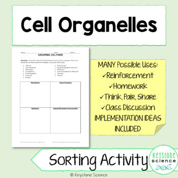 Grouping Cell Organelles by Function Class Discussion Activity Worksheet