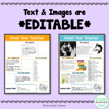 Meet the Teacher Back to School EDITABLE Poster